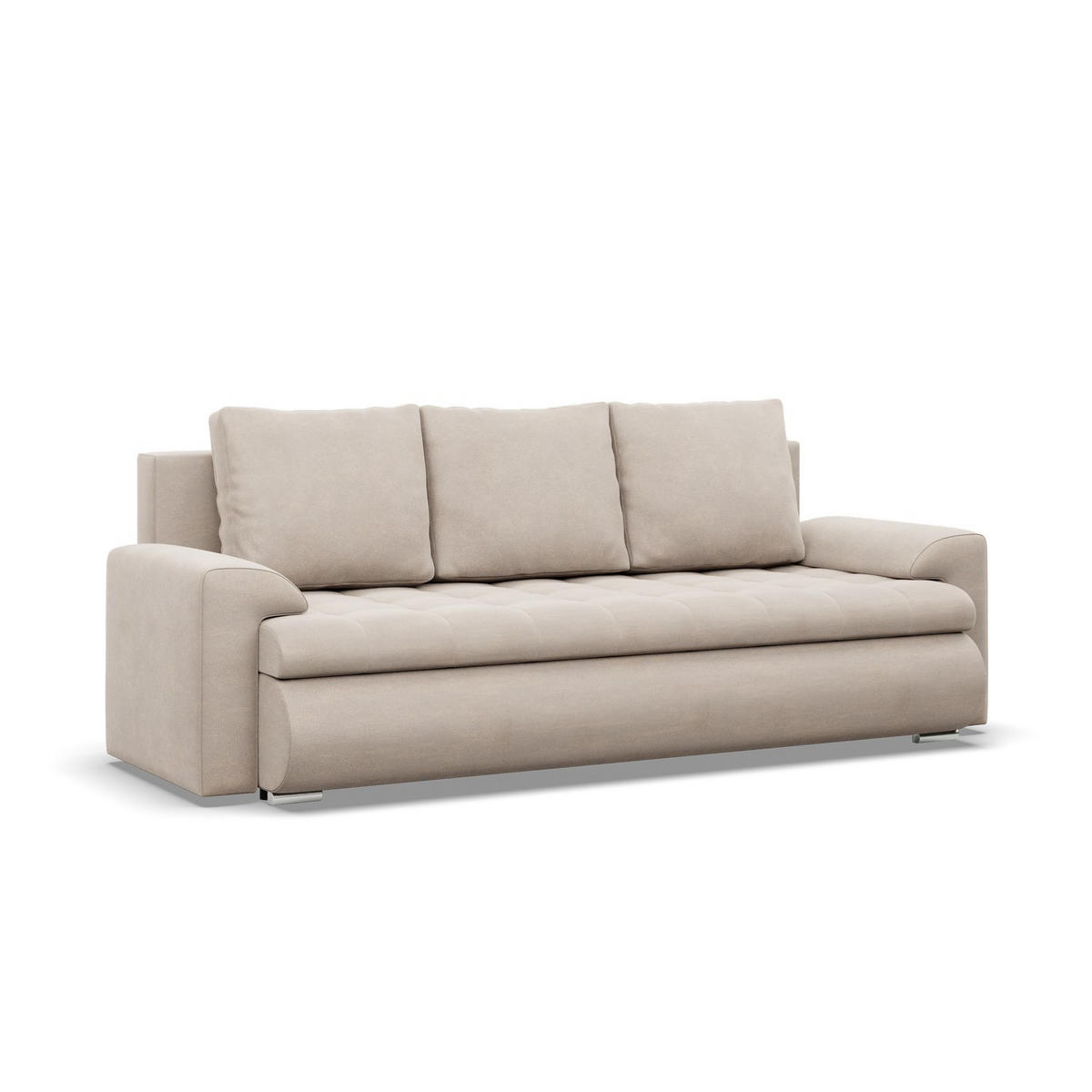SOFA 3-SITZER MIT SCHLAFFUNKTION FORESTA, Beige - Beige, Textil (222/92/96cm)