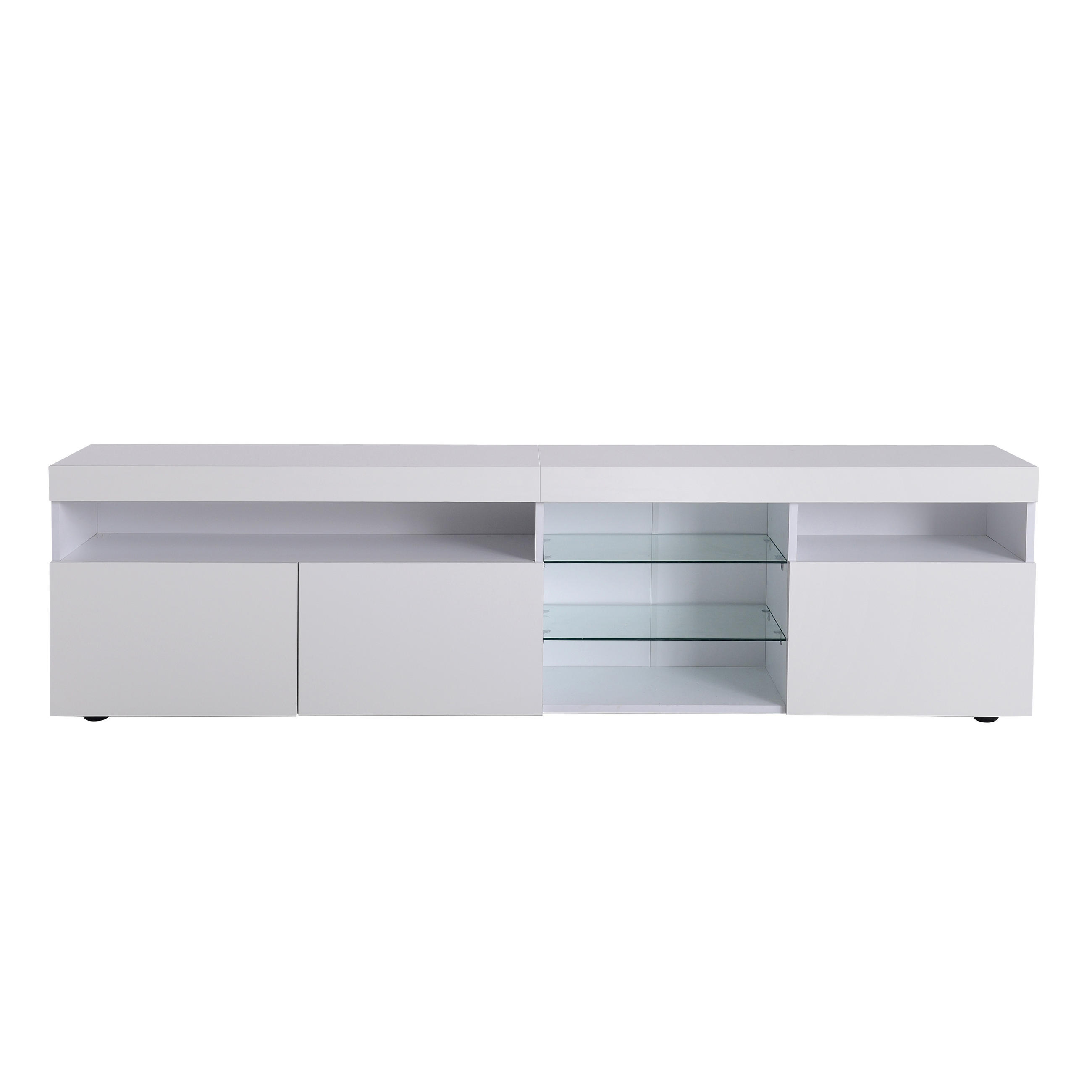 TV-BOARD Weiß 180/35/48 cm mit LED-Beleuchtung - Weiß, Holzwerkstoff (180/48/35cm) - PANGIVO