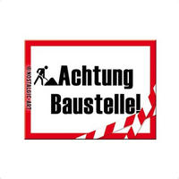 MAGNET 6/8 cm Achtung Baustelle - Multicolor, Metall (8/6/0.1cm) - Nostalgic-Art