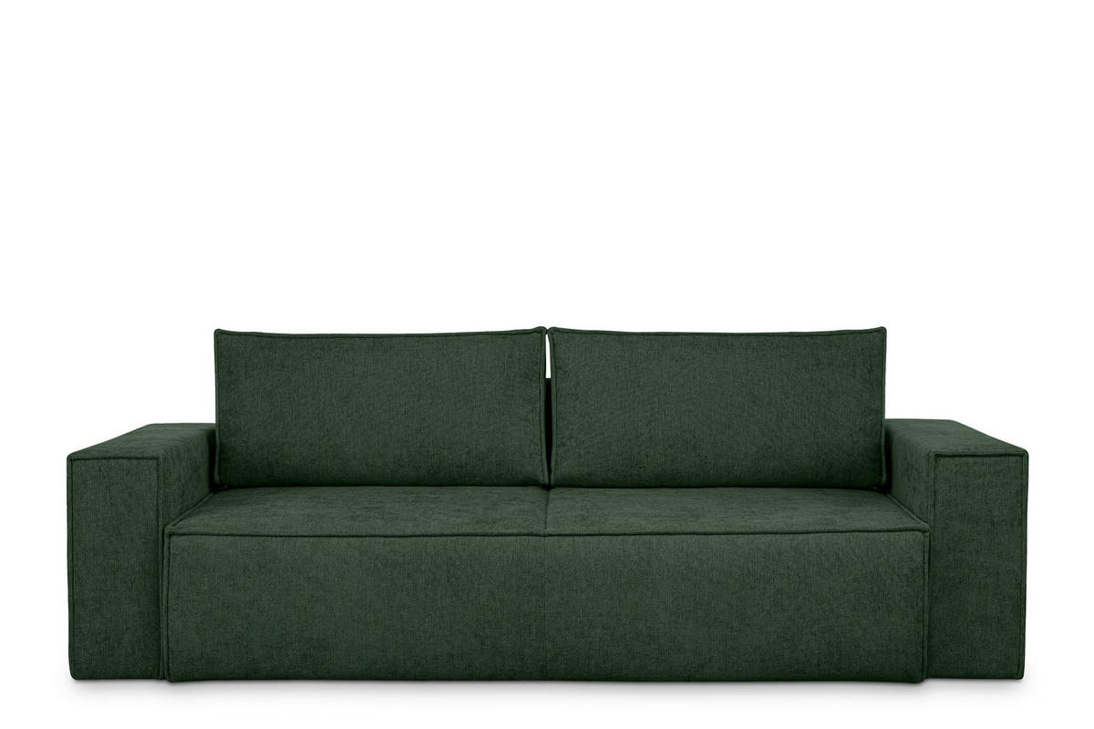 3-SITZER-SOFA NAPI II mit Schlaffunktion, grün - Grün, Textil (244/89/101cm) - KONSIMO®