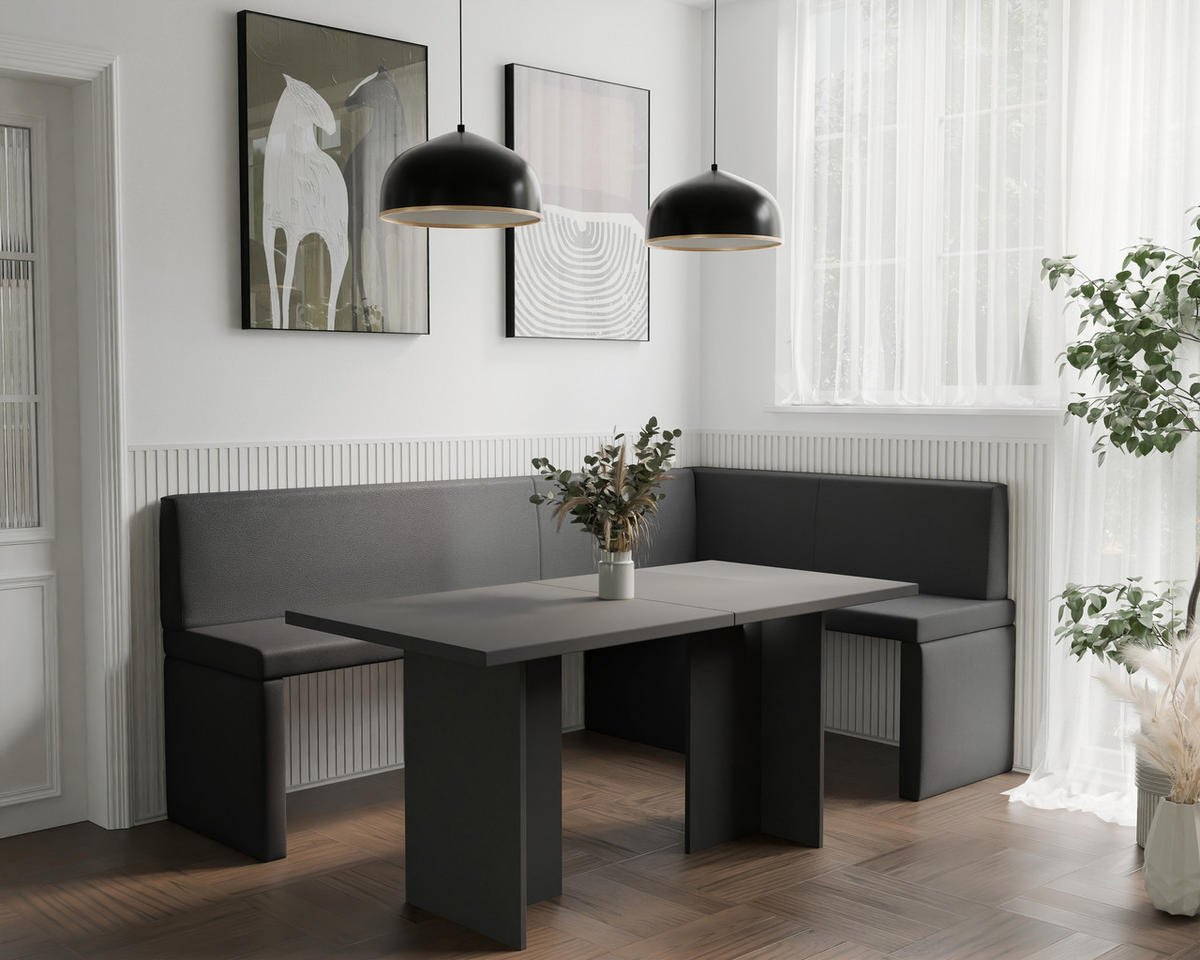 ECKBANK rechts OWEN Kunstleder, 128/168 cm Anthrazit - Anthrazit, Holz/Kunststoff (128/168cm) - Idohome