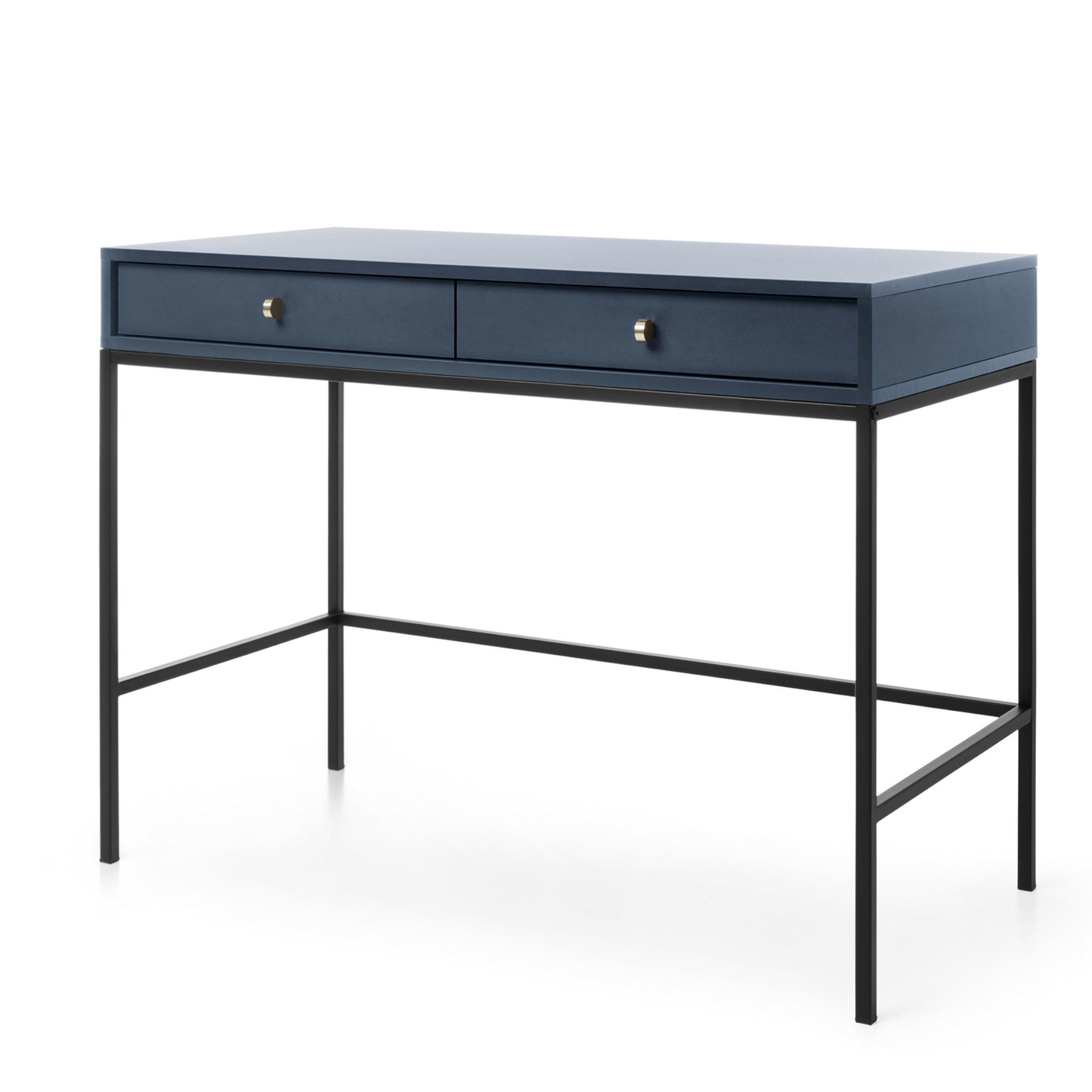 SCHMINKTISCH MONCTON TOA1-2S Metalgriffe, Dunkelblau - Dunkelblau, Holzwerkstoff/Kunststoff (104/78/50cm) - Komodee