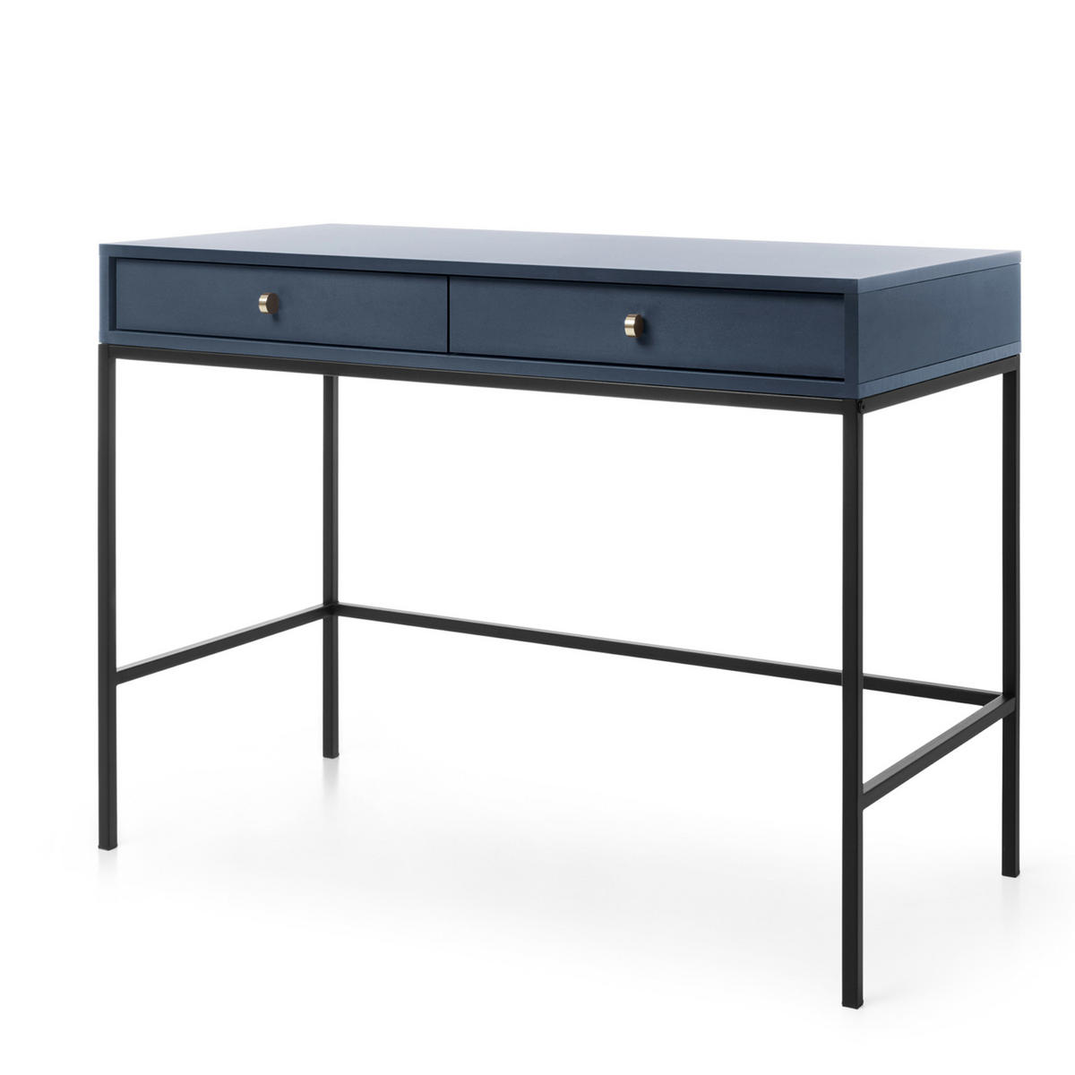 SCHMINKTISCH MONCTON TOA1-2S Metalgriffe, Dunkelblau - Dunkelblau, Holzwerkstoff/Kunststoff (104/78/50cm) - Komodee