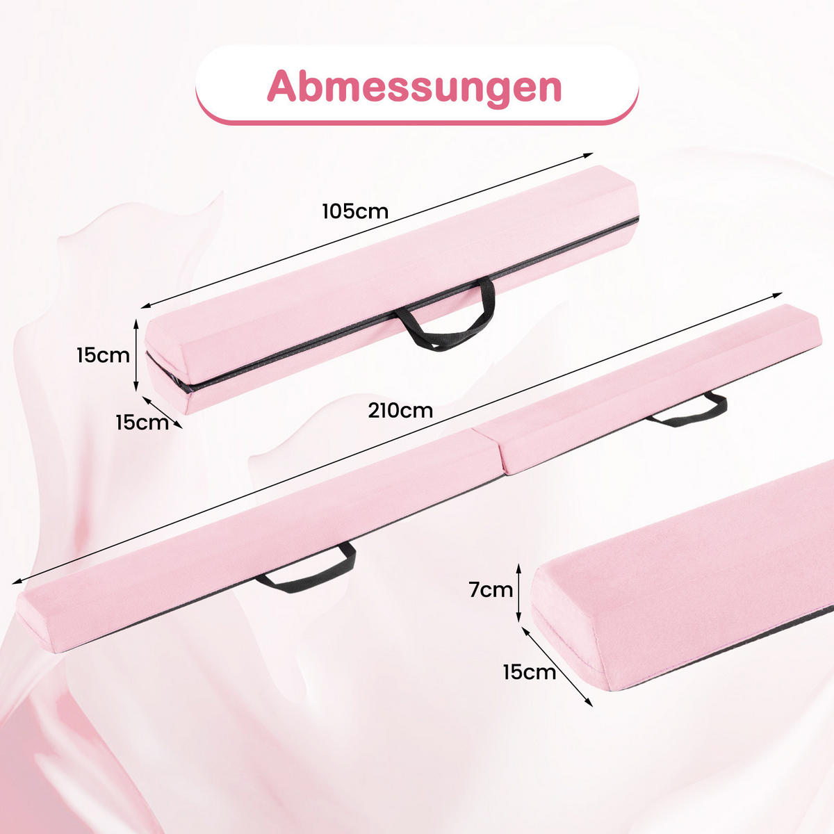 SCHWEBEBALKEN Rosa - Pink, Textil (15/210cm) - COSTWAY