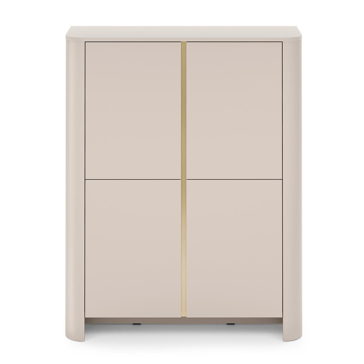 HIGHBOARD AVORIO 103/132/39cm 4 Türen Kaschmir - Kaschmir, Holzwerkstoff (103/132/39cm) - MASSENO