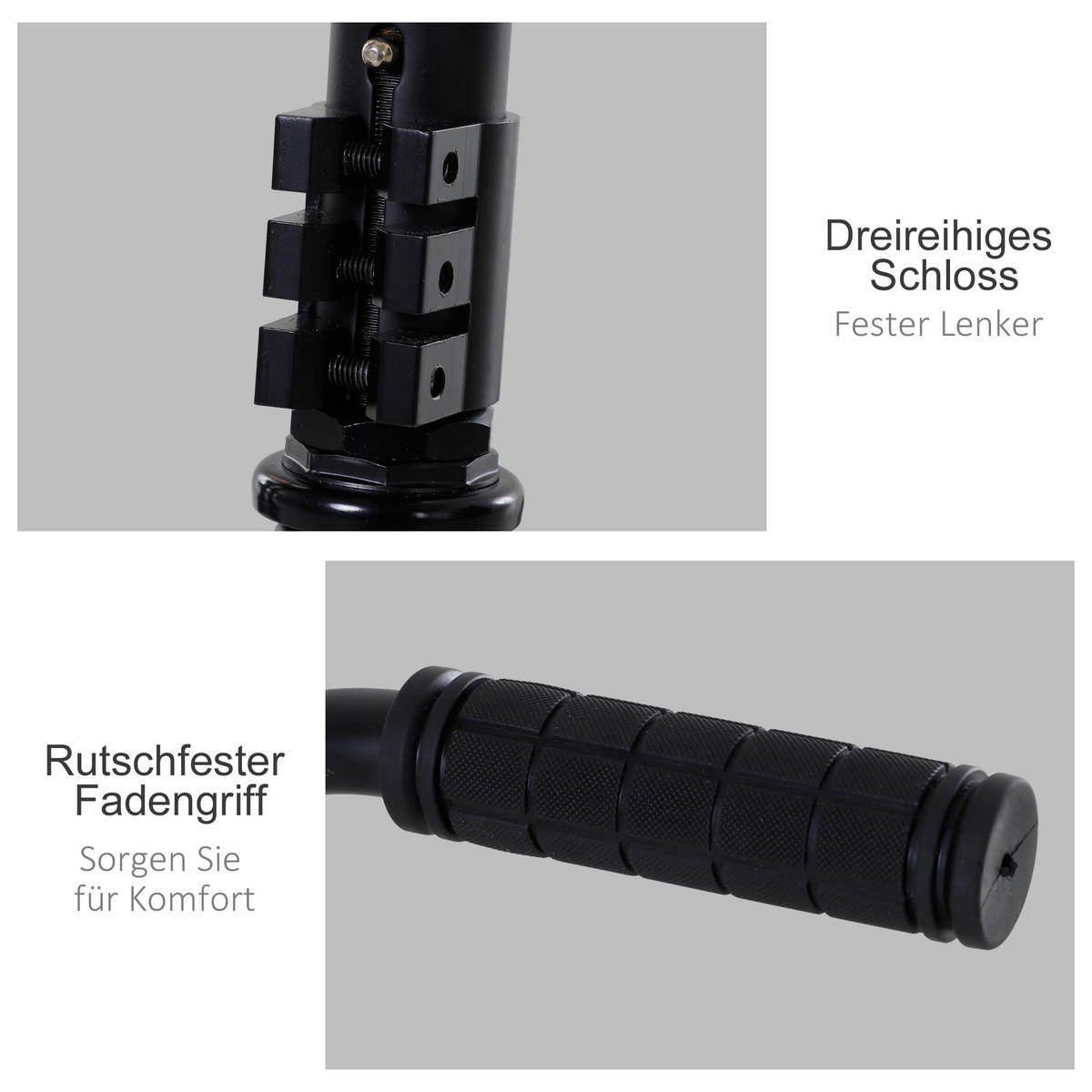 SCOOTER, Aluminium, Schwarz, L68 x B47,2 x H86 cm - Schwarz, Metall (68/47.2/86cm) - HOMCOM