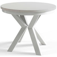 ESSZIMMERTISCH LOFT, ausziehbarer Tisch 100 cm/180 cm, Farbe: Weiß, mit Metallbeinen in Farbe Weiß - Weiß, Holzwerkstoff (100/100/76cm) - Alpi-Möbel