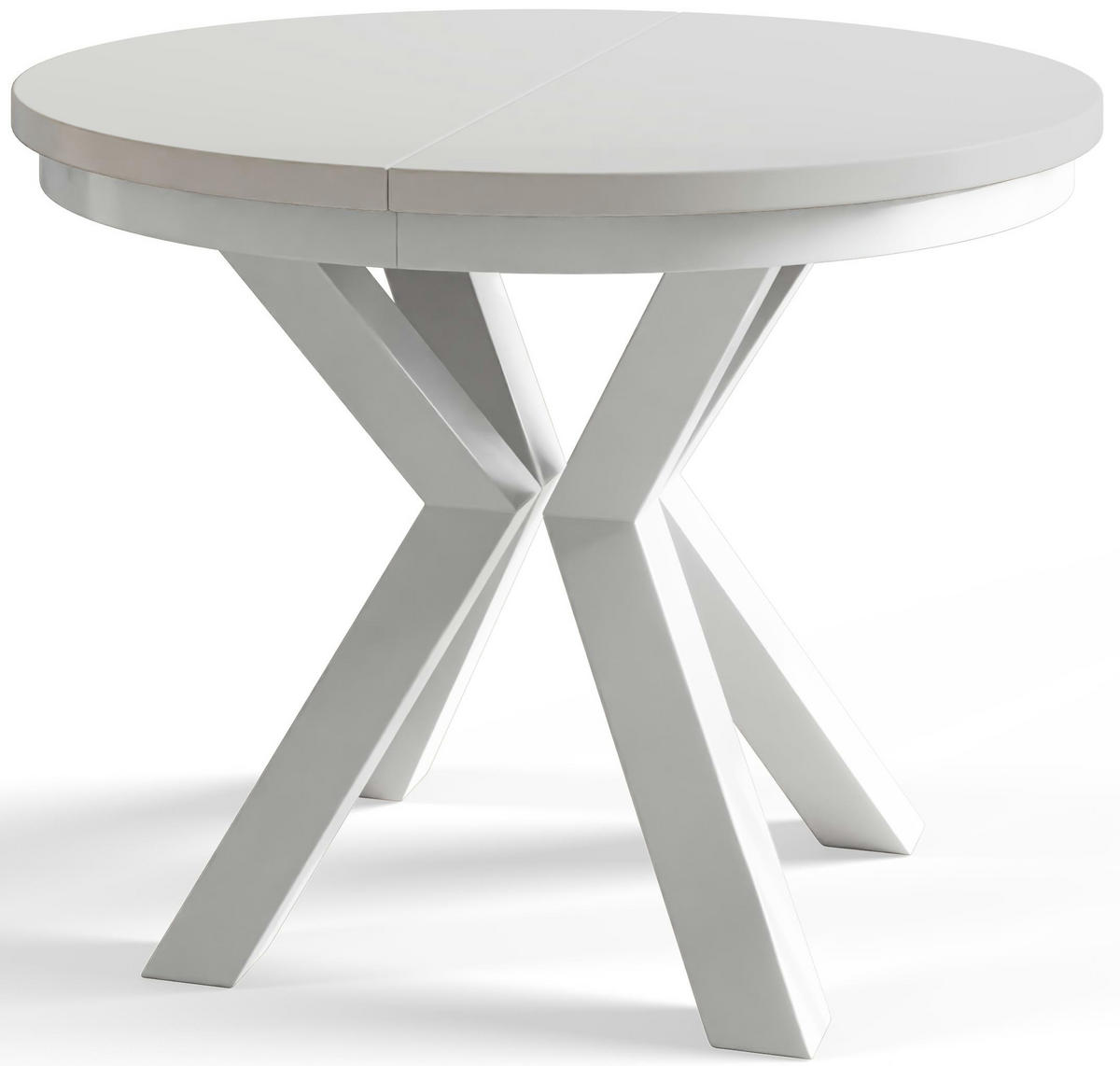 ESSZIMMERTISCH LOFT, ausziehbarer Tisch 100 cm/180 cm, Farbe: Weiß, mit Metallbeinen in Farbe Weiß - Weiß, Holzwerkstoff (100/100/76cm) - Alpi-Möbel
