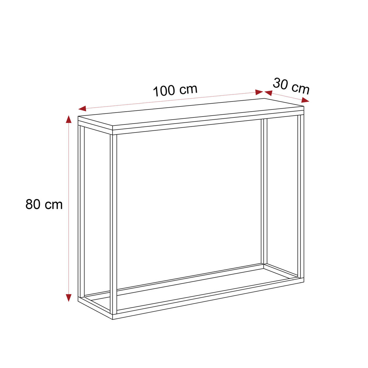 KONSOLENTISCH IRMA in 100/30/80 cm, Gold / Kaschmir - Kaschmir/Goldfarben, Holzwerkstoff/Metall (30/100/80cm) - Idohome