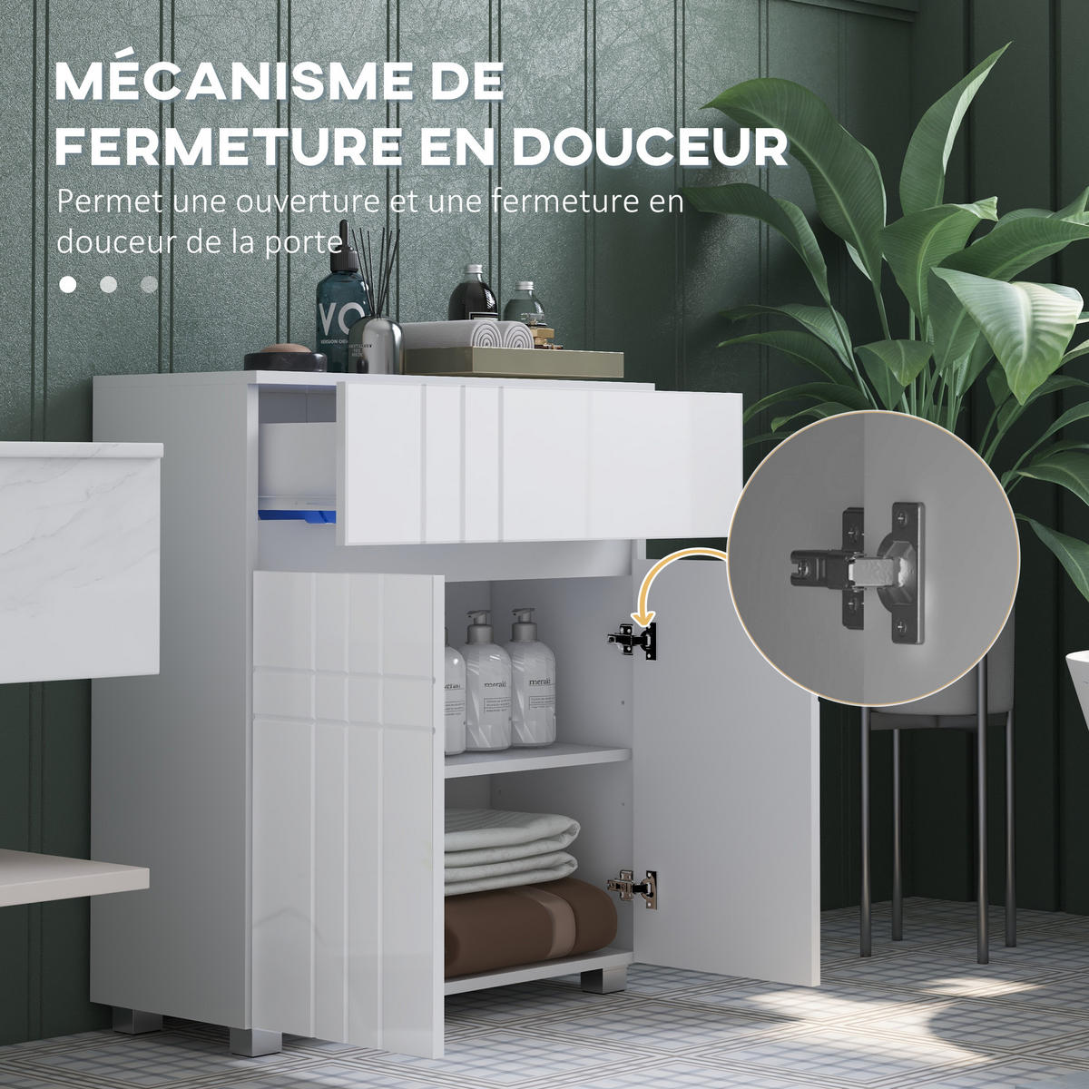 BADSCHRANK Weiß 60/30/80 cm - Weiß, Holzwerkstoff (60/80/30cm) - PANGIVO