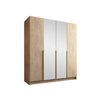 KLEIDERSCHRANK Santi II - Eichefarben/Goldfarben, Holzwerkstoff/Metall (200/215/58cm) - MIRJAN24