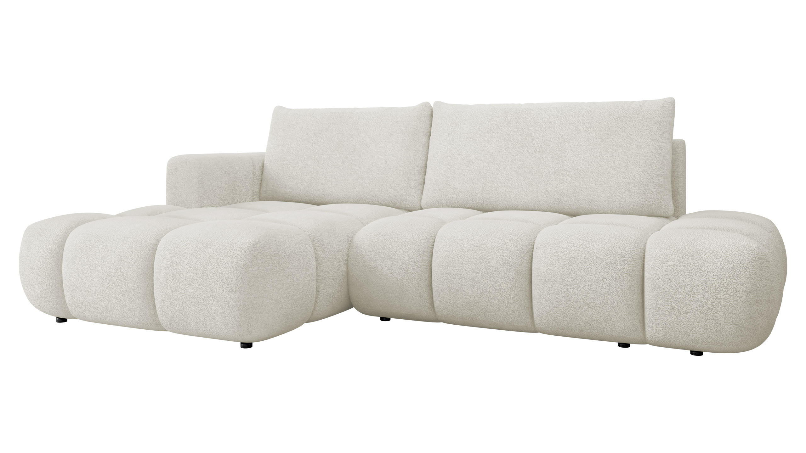 ECKSOFA Soffi, Seite: Links - Schwarz/Naturfarben, Holz/Kunststoff (283/166cm) - MIRJAN24