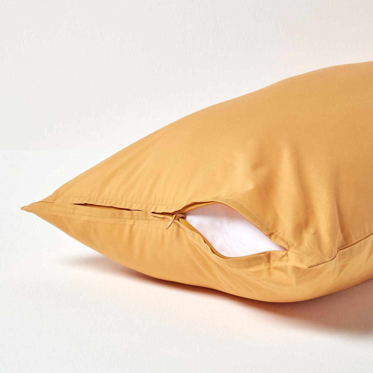 KISSENBEZUG Perkal, Ägyptische Baumwolle, Fadendichte 200 - Gelb, Textil (40/80cm) - Homescapes