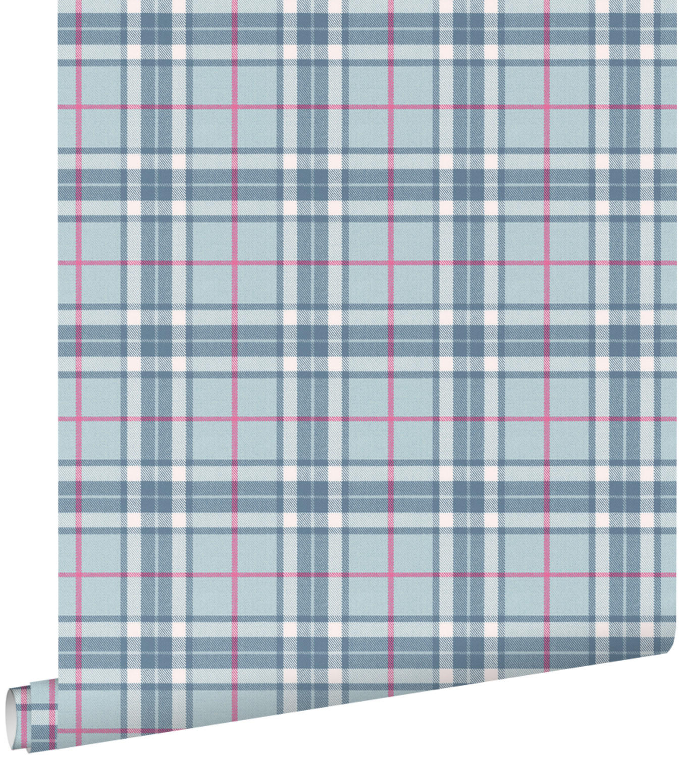 TAPETE Karomuster 50 x 900 cm - Blau, Papier (50/0.1cm) - ESTAhome