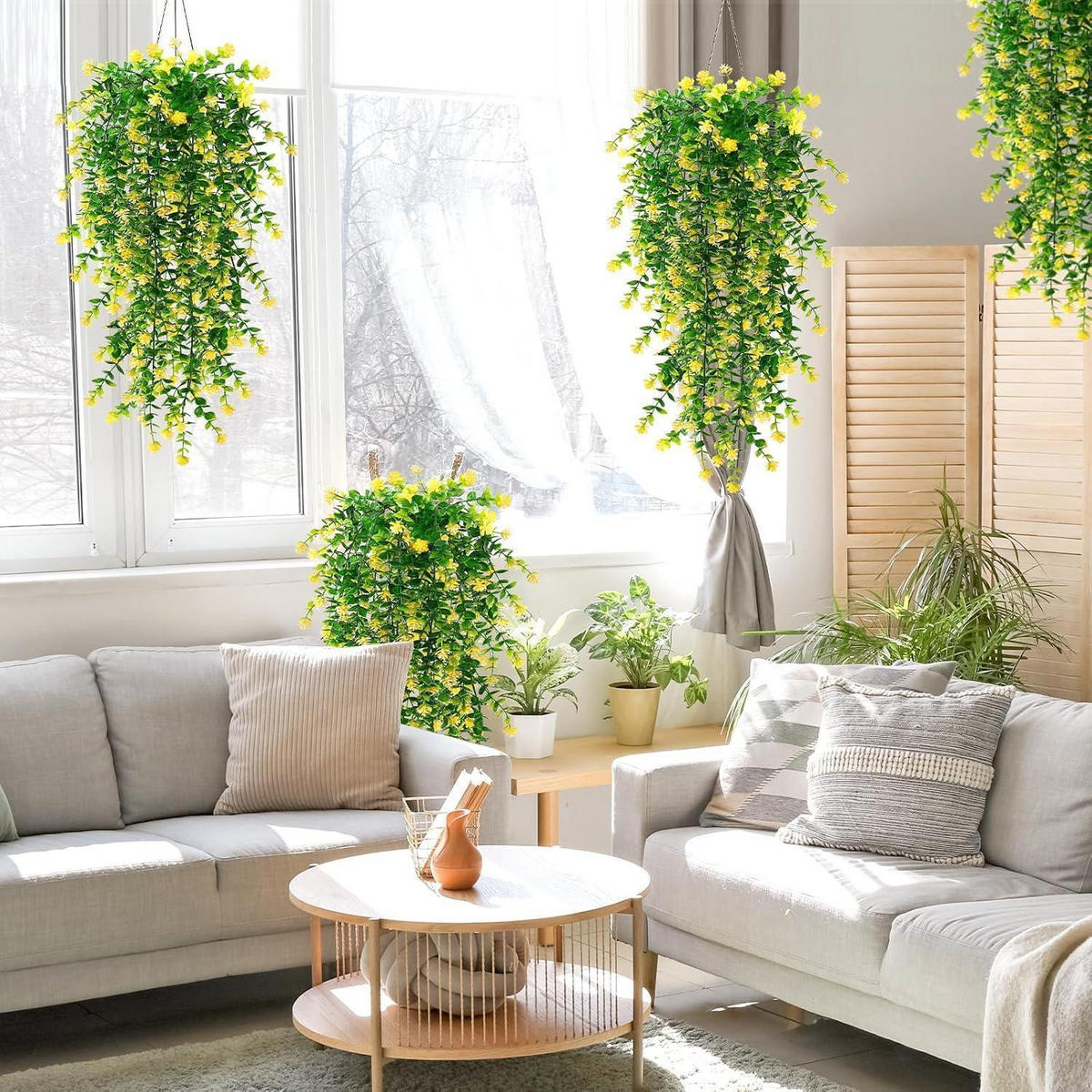 KÜNSTLICHE Blumen 6er Set Gelb 76 cm - Gelb, Kunststoff (76cm)