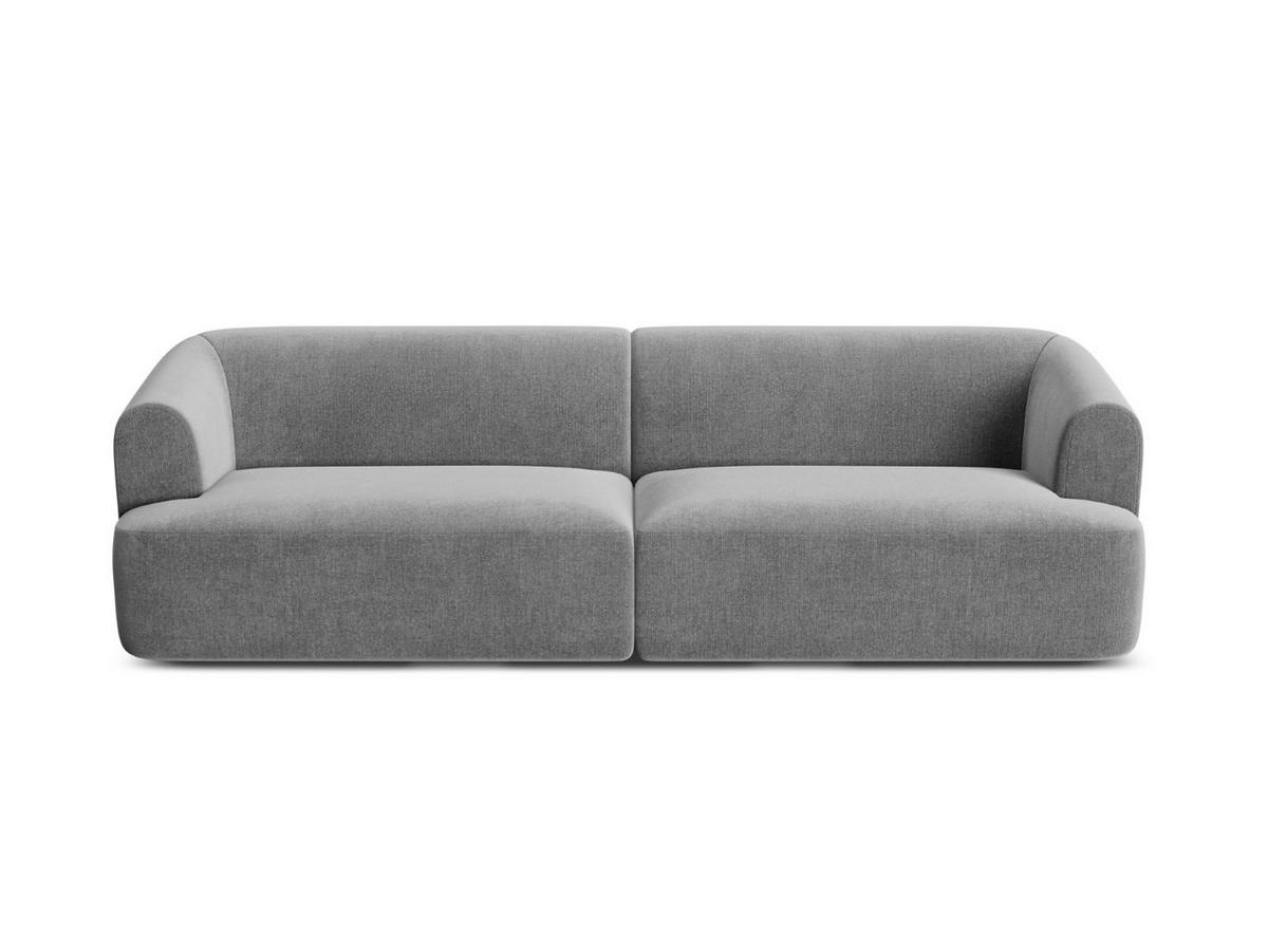 MODULARES-SOFA Campi aus Samt grau 4 Sitzplätze - Grau, Textil (90/70/255cm) - Cosmopolitan Design