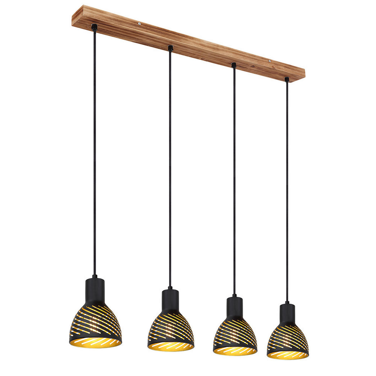 HÄNGELEUCHTE Metall Gold Holzoptik - Goldfarben, Metall (90/12.5/120cm) - Globo Lighting