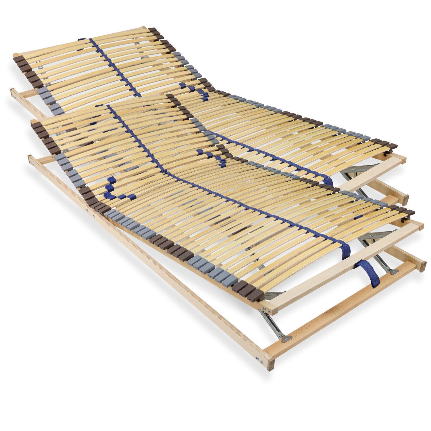 LATTENROST 160x200 cm 42 Latten fertig montiert Kopf & Fuß verstellbar 7-Zonen Traglast ca. 150 kg Birkenschichtholz - Braun, Holz (160/200cm) - Sleepneo