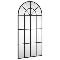 WANDSPIEGEL Schwarz 50/100 Cm Gewölbt Eisen - Schwarz, Metall (100/1.5/50cm) - vidaXL