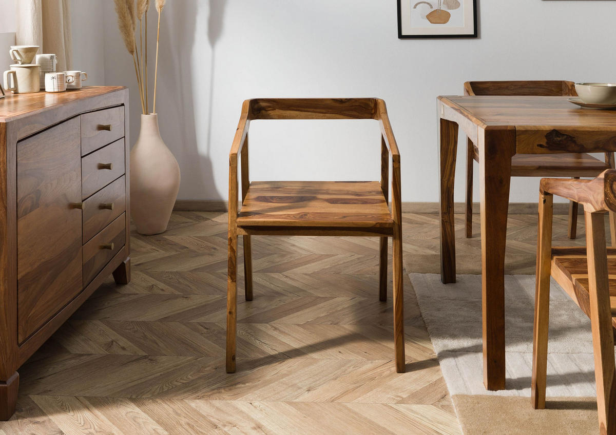 STUHL Massivholz 45 x 51 x 76 cm braun ANCONA #100 - Braun, Holz (45/76/51cm) - Massivmoebel24