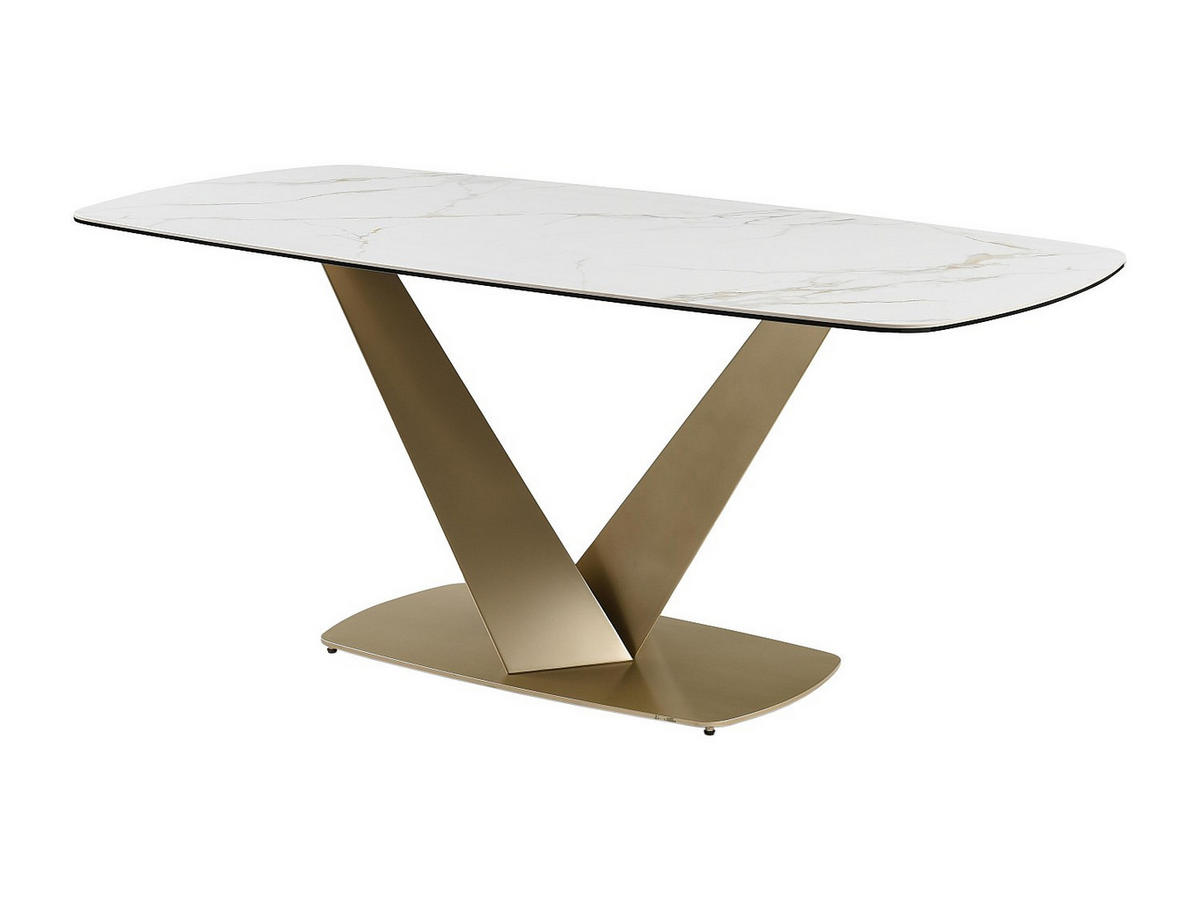 ESSTISCH - 6 Personen - Glas, Keramik - Weiß - PORELIMA - Weiß, Glas/Keramik (90/180/76cm) - Vente-Unique