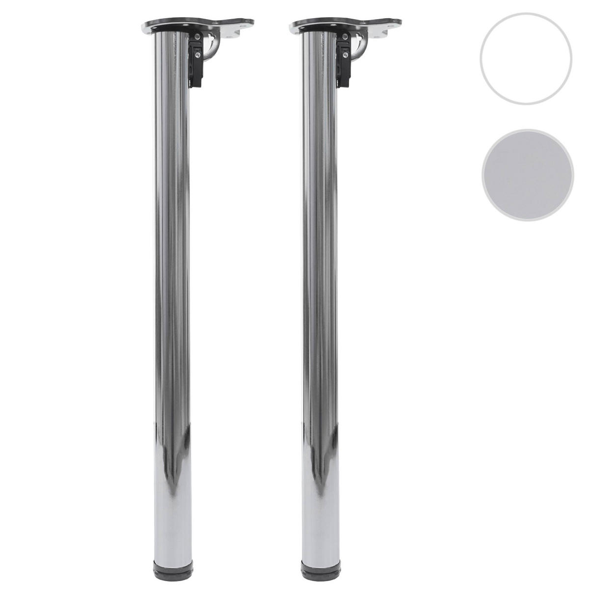 TISCHBEIN rund Silber 2er-Set - Silberfarben, Metall (5/72/14cm) - MCW