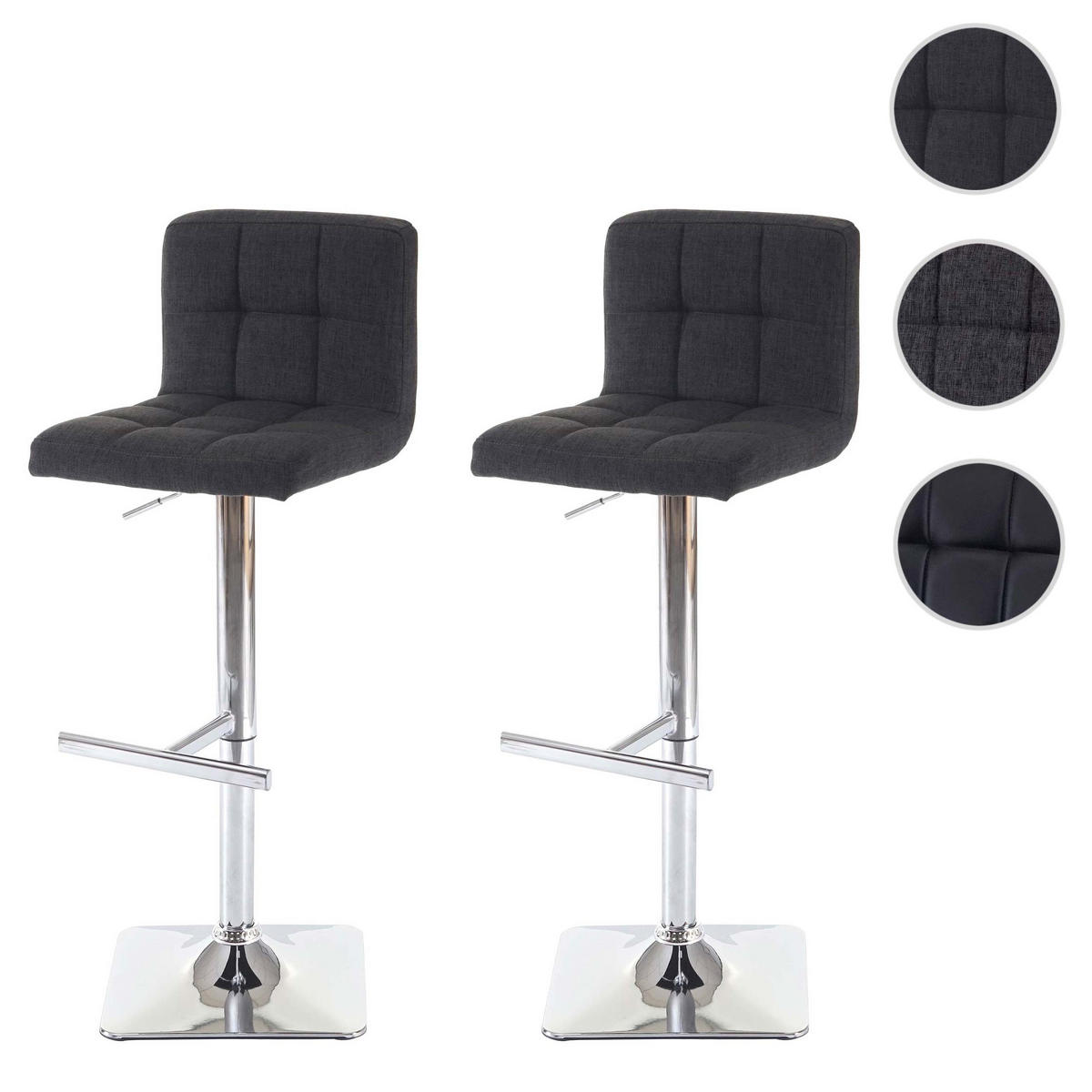 BARHOCKER Anthrazit 2er-Set - Anthrazit, Textil (40/110/43cm) - MCW