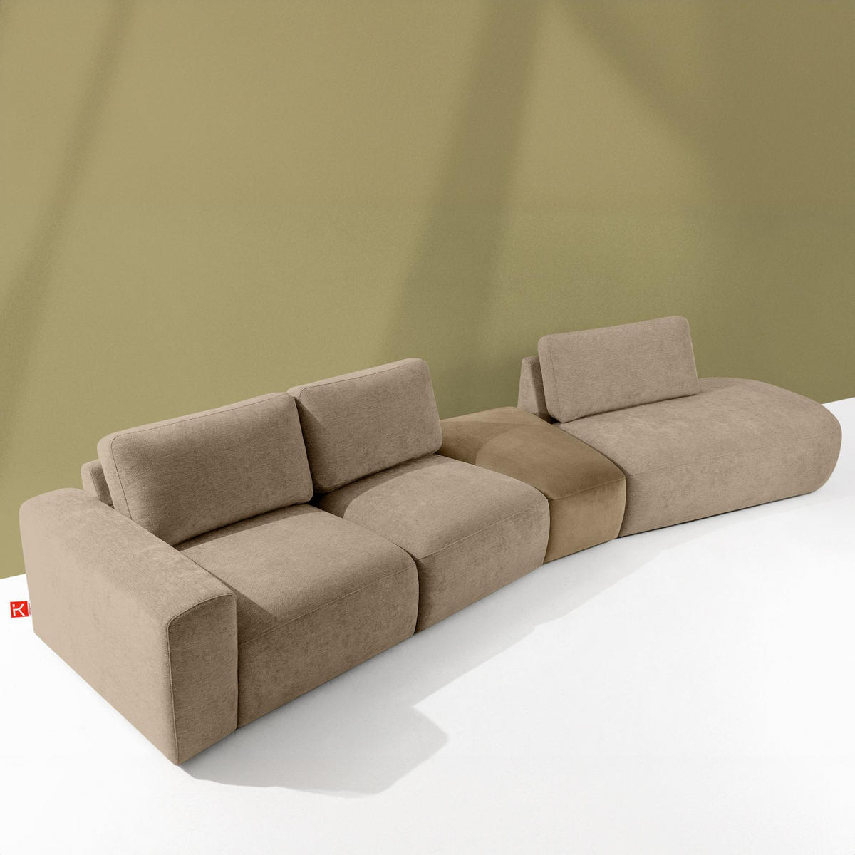 5-SITZER ECKSOFA ZUCCO Chenille rechts, Beige - Beige, Textil (430/84/105cm) - KONSIMO®