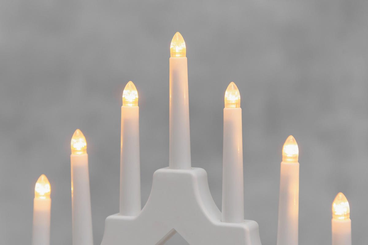 ADVENTSLEUCHTER LED 7 Lichter 29 cm - Weiß, Kunststoff (38/29/5cm)