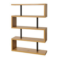 STANDREGAL SNAKE Schichtholz Natur 165 cm - Schwarz/Braun, Holzwerkstoff/Metall (120/165/35cm) - riess-ambiente