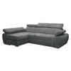 ECKSOFA Boston Mini Premium Cord 2RLC, Seite: Links LC+2R - Chromfarben/Grau, Holz/Textil (255/170cm) - MIRJAN24