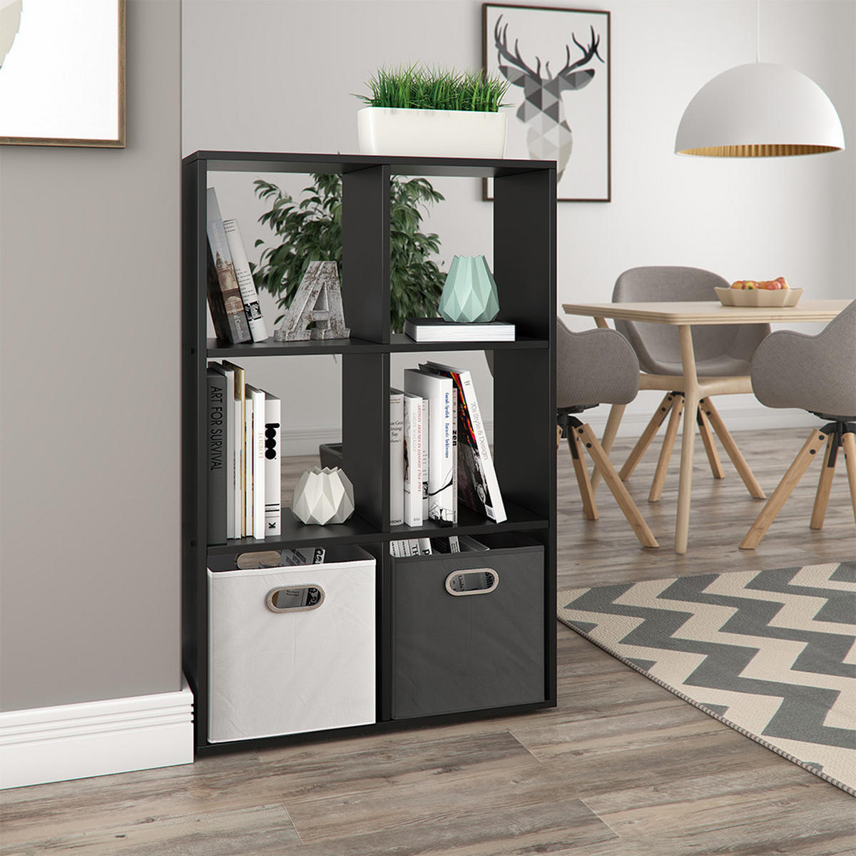 RAUMTEILER Schwarz 72 x 107.8 cm - Schwarz, Holzwerkstoff (72/107.8/29cm) - Vicco