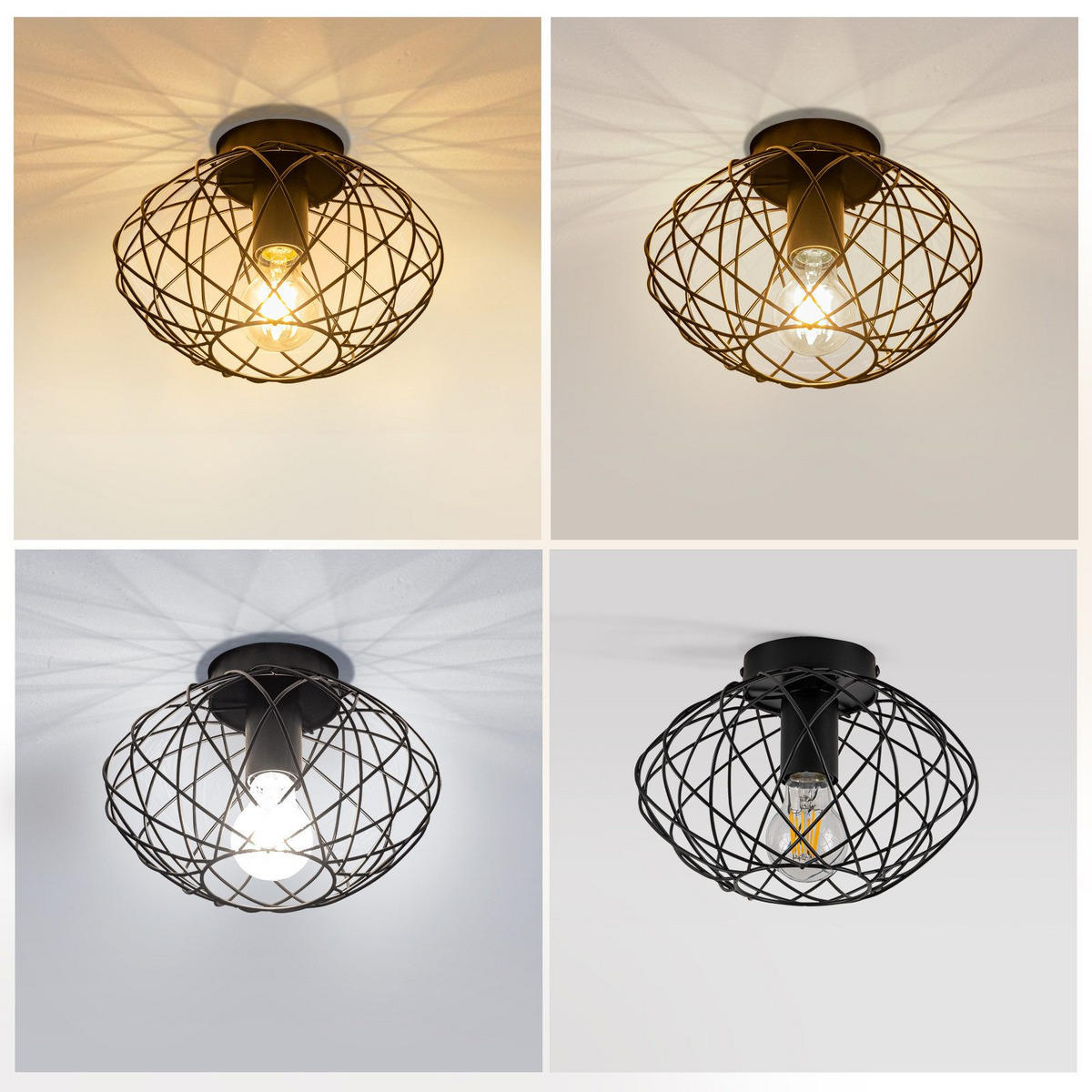 DECKENLEUCHTE Ladner 25/25/17.5cm - Schwarz, Metall (25/25/17.5cm) - Nettlife