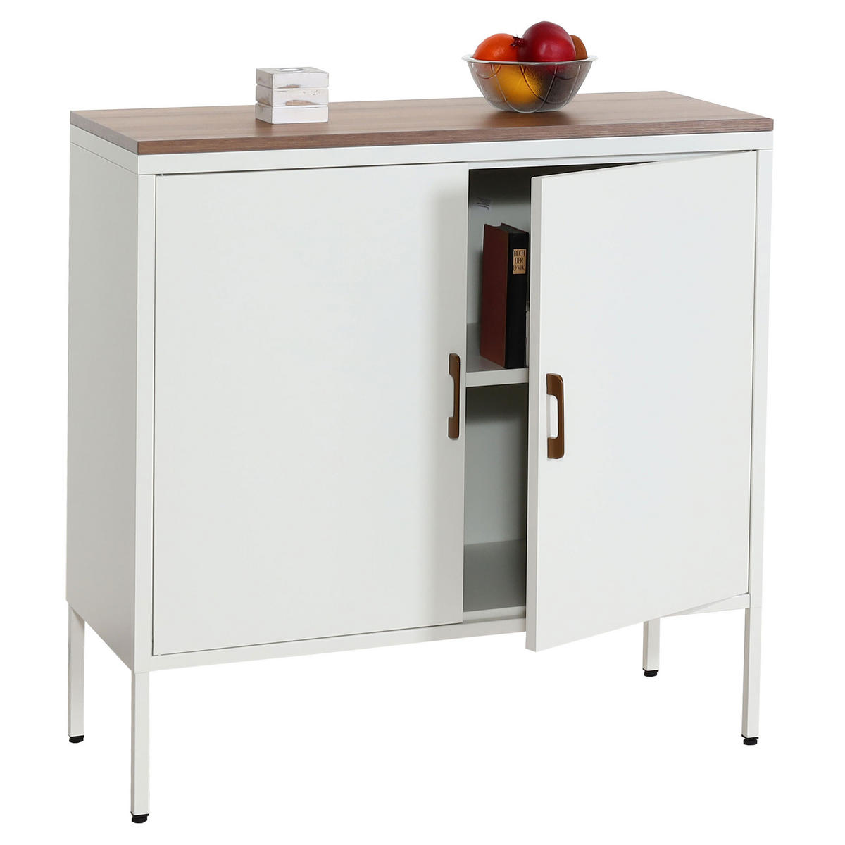 KOMMODE -2 Weiß - Weiß, Metall (90/90/40cm) - MCW