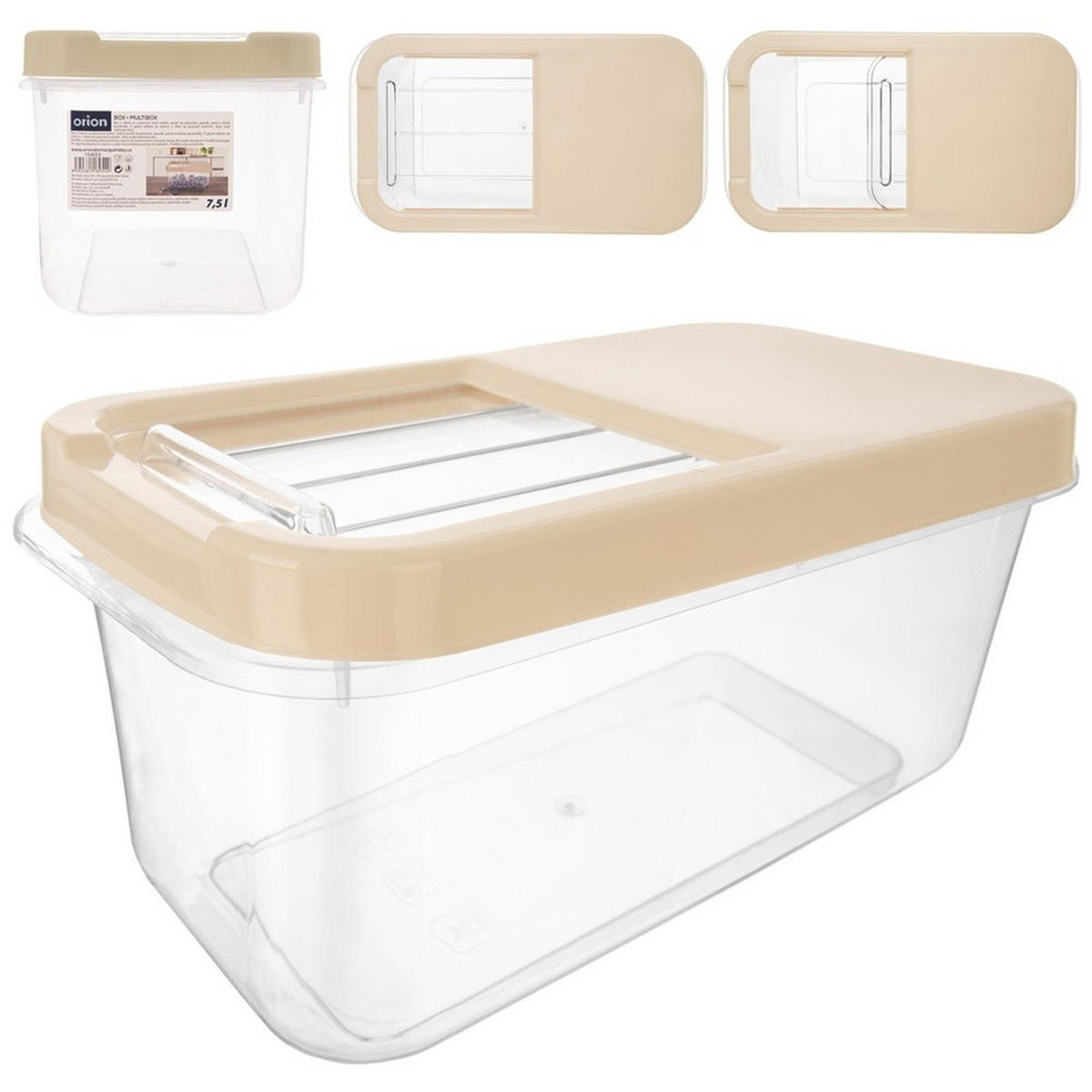 AUFBEWAHRUNGSBEHÄLTER Slide beige - Beige, Kunststoff (19.5/18/35cm) - Orion 