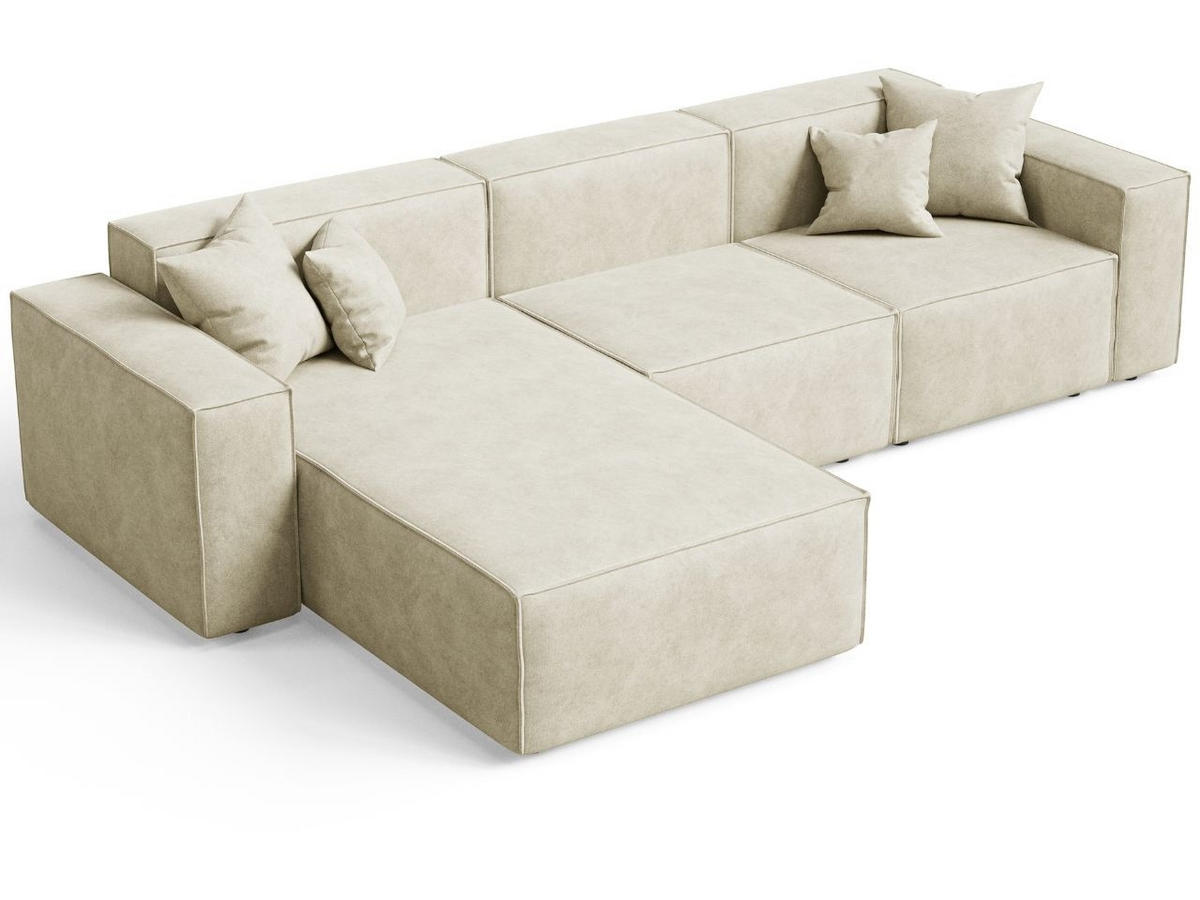 ECKSOFA Arizona Beige Links - Beige, Holz/Textil (180/265cm) - Graingold