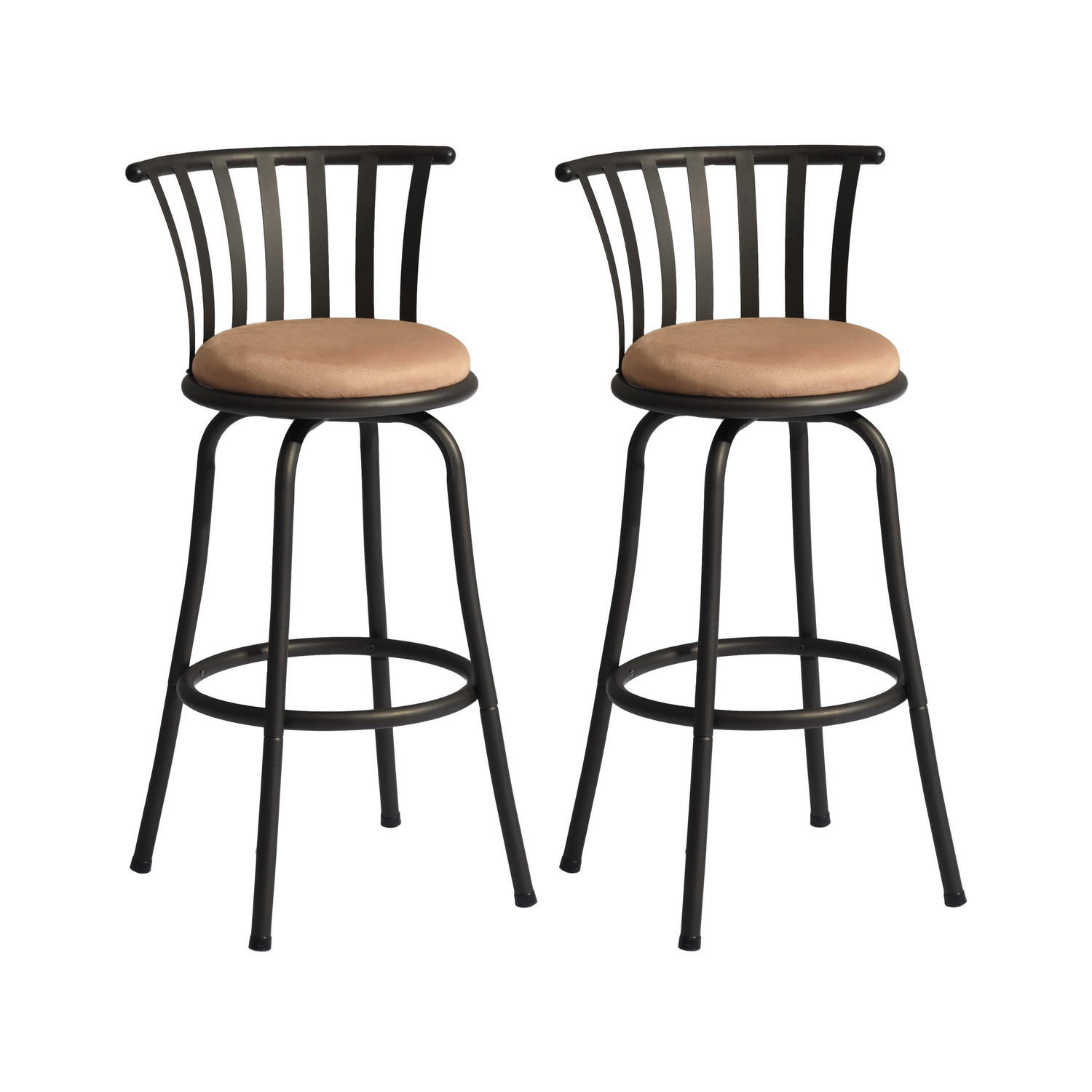 BARHOCKER-SET 2 Stück Braun - Schwarz/Braun, Textil/Metall (37/83/37cm) - Urban Meuble
