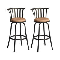 BARHOCKER-SET 2 Stück Braun - Schwarz/Braun, Textil/Metall (37/83/37cm) - Urban Meuble