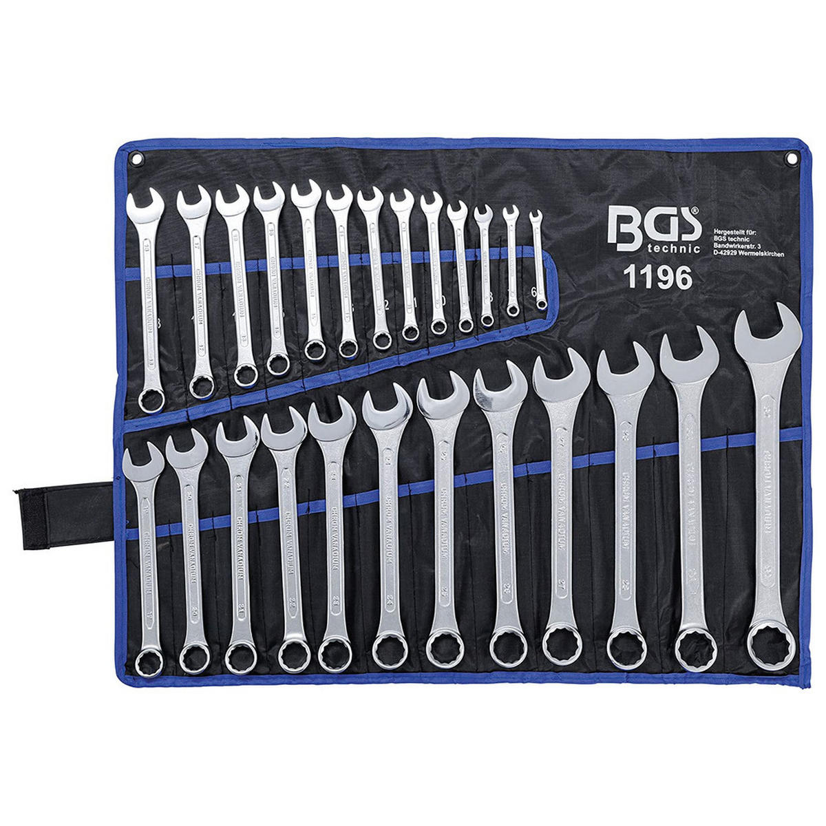 RINGMAULSCHLÜSSEL-SATZ, DIN 3113 A, 25-teilig, 6-32 mm - Multicolor, Kunststoff (360/390/360cm) - BGS technic