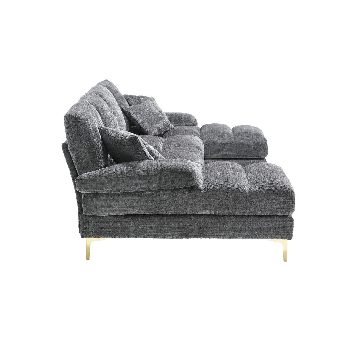 U-SEDACÍ SOUPRAVA 272/136/88 cm Šedá - šedá, textil (136/88/272cm)