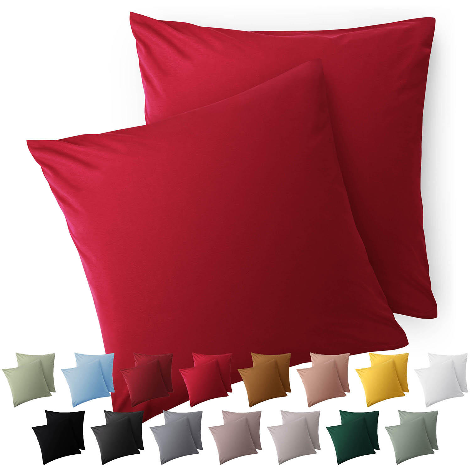 Blumtal Kissenbezug Rot 80x80 cm