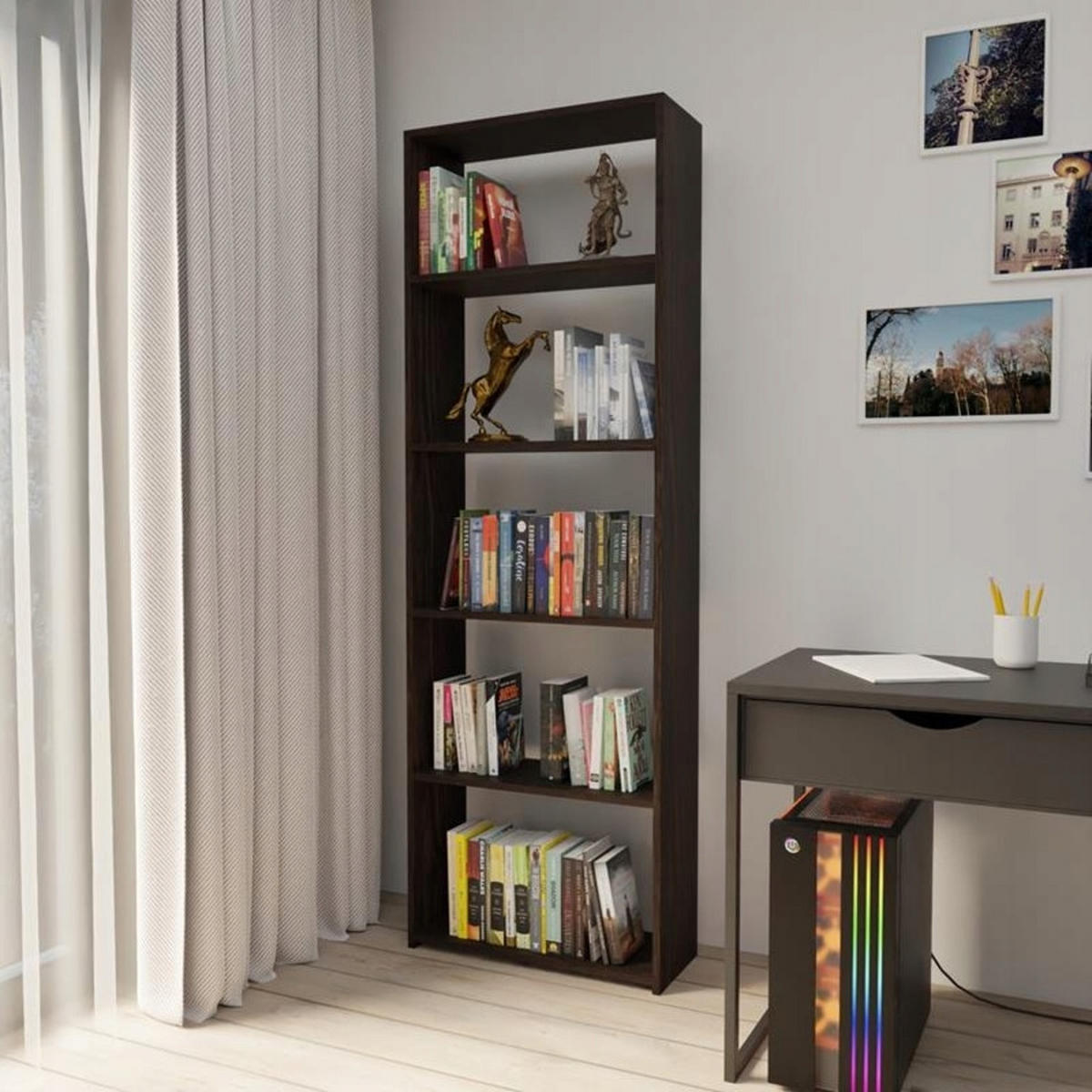 BÜCHERREGAL 60/24 EX3 Wenge 60/24/180 cm - Wengefarben, Holzwerkstoff (60/180/24cm) - Matkam Möbel