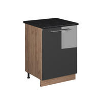 SPODNÁ SKRINKA POD DREZ Fame-Line, Antracit vysoký lesk/Dub Goldkraft, 60 cm - dub medový/čierna s vysokým leskom, kompozitné drevo (60/82/60cm) - Vicco