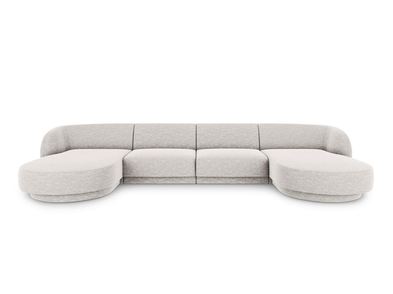 PANORAMASOFA Miley aus Chenille-Stoff hellgrau 5 Sitzplätze - Hellgrau, Textil (156/70/330cm) - Micadoni