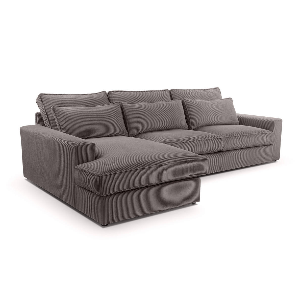 ECKSOFA 4 Sitzer Medan Mini, Hellbraun - Hellbraun, Textil (276/176cm) - Fedve