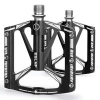 FAHRRADPEDALE Set 9/16 Zoll CNC Aluminium Leichtbauweise Schwarz - Schwarz, Metall (10/1.5/10.1cm)