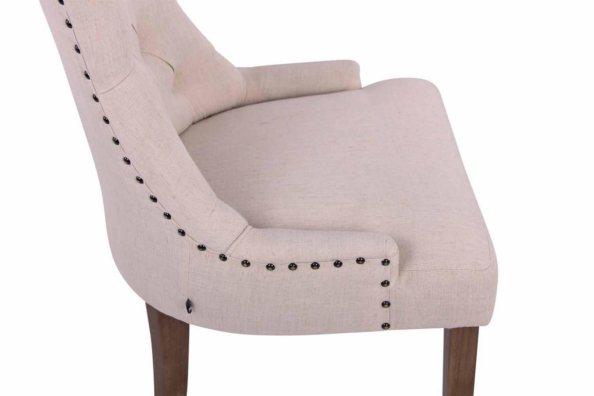 ESSZIMMERSTUHL Aboli, 2er Set Stoff, antik-hell Creme - Hellbraun/Naturfarben, Holz/Textil (55/92/58cm) - TPFLiving