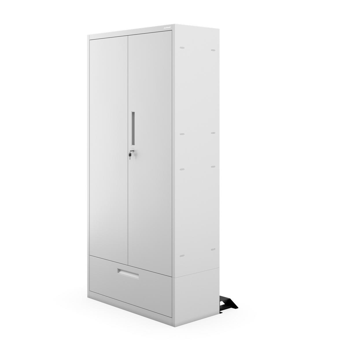 METALLSCHRANK Megan - Grau, Metall (90/185/40cm)