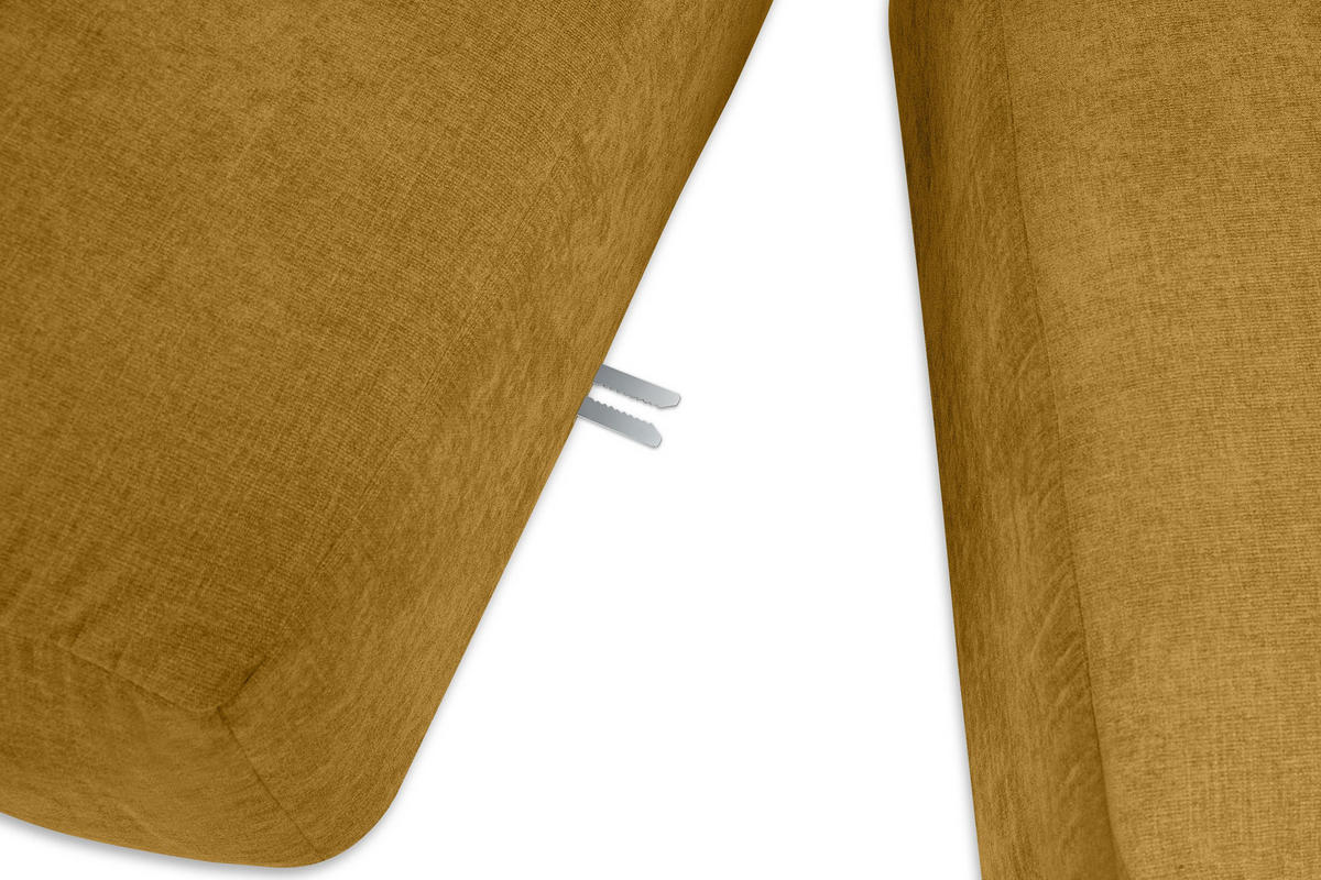 ECKMODULSOFA-RECHTS BUFFO 6-Sitzer mit extrem weicher Sitzfläche, Gewebestoff, Honig - Gelb, Textil (377/180cm) - KONSIMO®