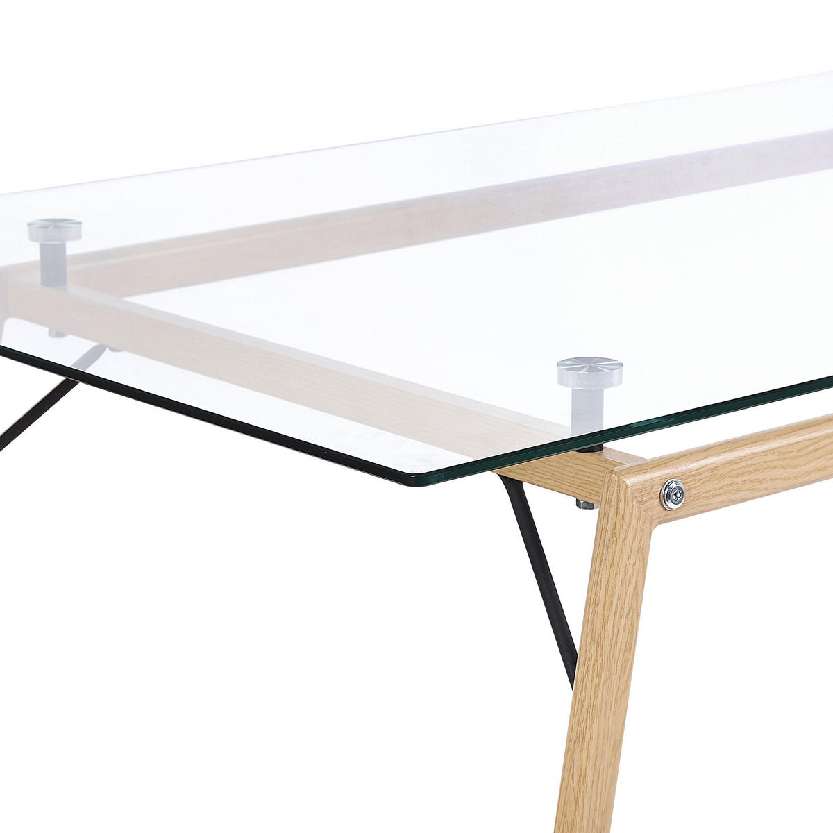ESSTISCH 140/80/75 cm Transparent, Hellbraun Rechteckig Kamina - Transparent, Glas (140/80/75cm) - Beliani